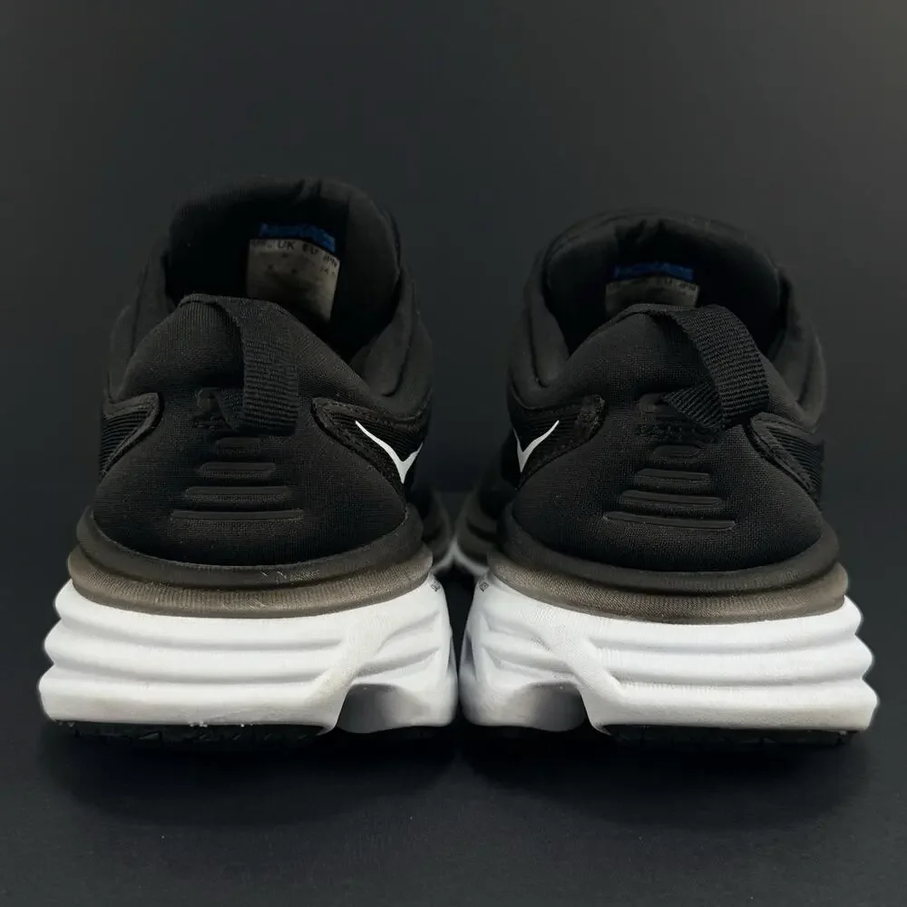 Hoka Bondi 8 Women’s Size 7.5 Wide Black White Running Shoes Cushioned Comfort